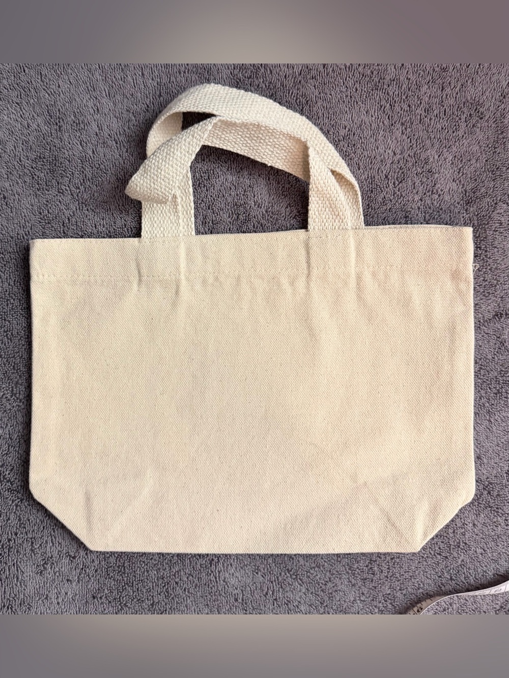 Canvas Tote Bag with American Flag Patch - Natural - Picture 6 of 7